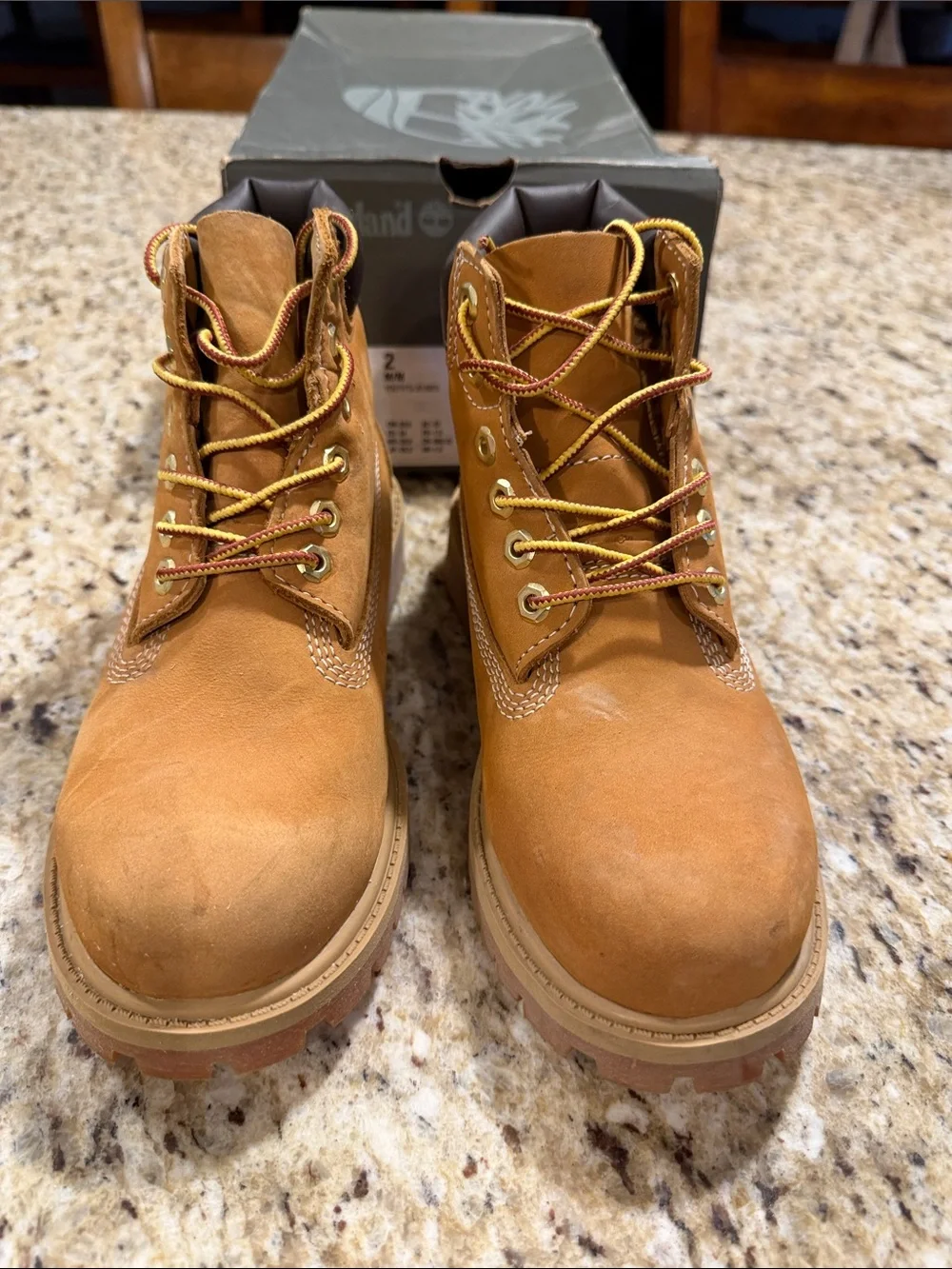 Timberland Boys Wheat Brown Premium Work Boots barely worn!